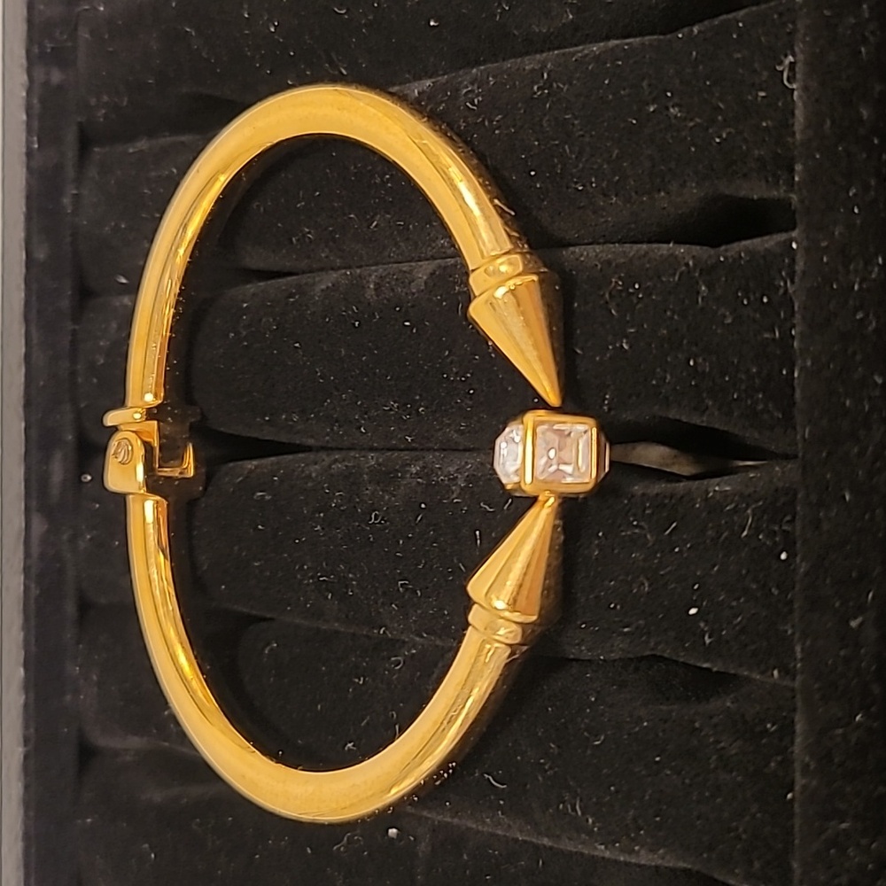 Vita Fede Mini Titan Bracelet 24k Gold-Plated Clrar Quartz Unisex New